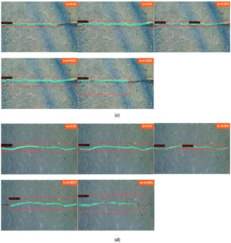 Comparison of road crack detection results with and without sunlight ...