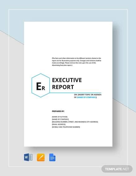 FREE 11+ Sample Executive Report Templates in Google Docs | MS Word ...