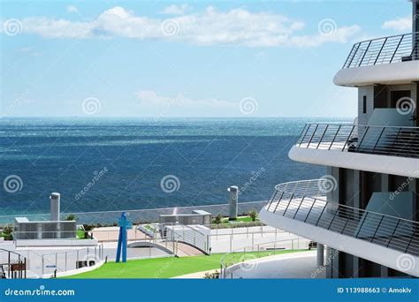 View from the Hotels Balcony Mediterranean Sea. Stock Image - Image of hotels, climate: 113988663