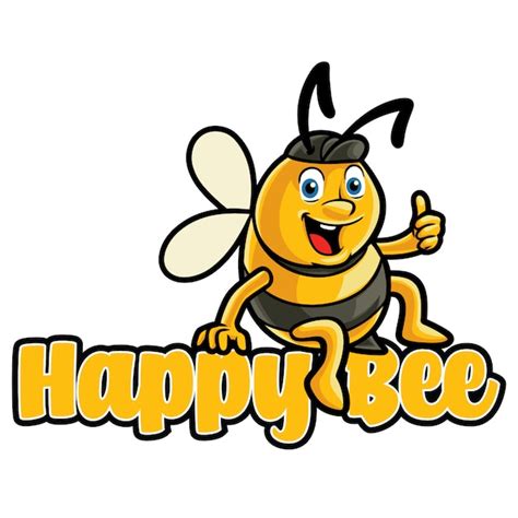 Premium Vector | Happy bee logo mascot template