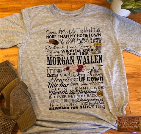 Morgan Wallen Lyrics T-shirt, Country Music Custom Graphics Shirt, Personalized | eBay