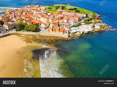 Gijon Beach Aerial Image & Photo (Free Trial) | Bigstock