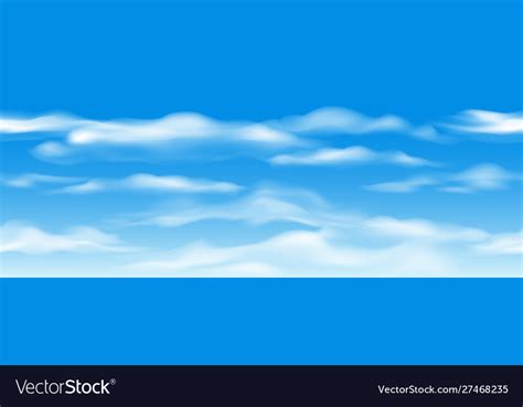 Blue sky clouds seamless pattern Royalty Free Vector Image