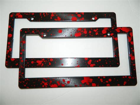 Blood Splattered Black Plastic License Plate Frames Automotive - Etsy