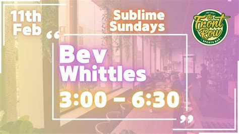 SUBLIME SUNDAYS ft Bev Whittles @ Gladesville RSL, 4-6 Linsley St, Gladesville NSW 2111 ...