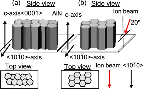 Side and top view schematics of AlN thin films whose in-plane a-axis... | Download Scientific ...