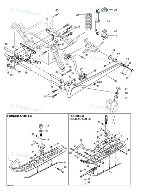 Ski-Doo 2000 FORMULA DELUXE 500 LC OEM Parts Diagram for Front suspension and ski | Partzilla.com