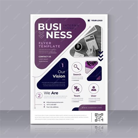 Free Vector | Violet business poster print template