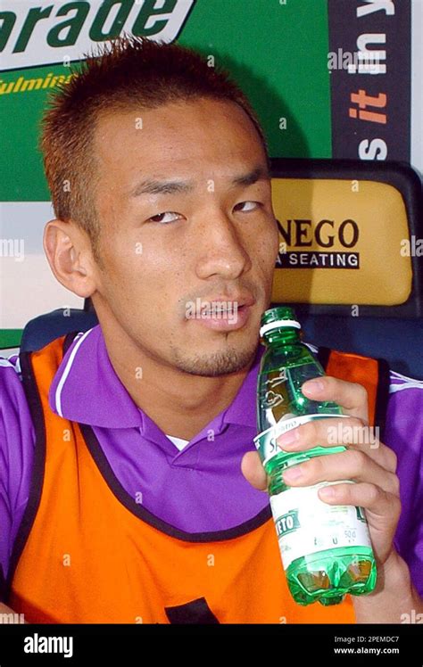 Bologna's Japanese midfielder Hidetoshi Nakata drinks water while ...