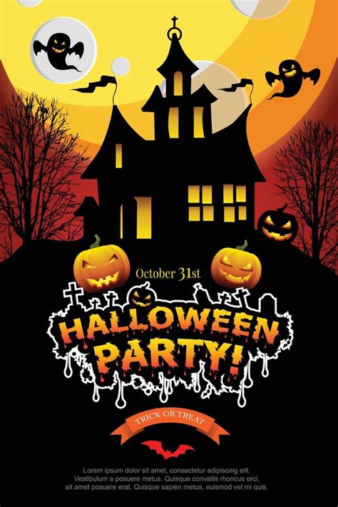 Halloween Invitation. Vector Eps 10 11414173 Vector Art at Vecteezy