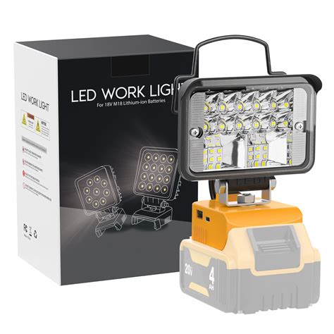 LIVOWALNY 20V Light LED Work Light for Dewalt 20V Max Battery, 20W ...