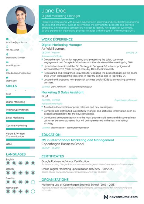 Free Marketing Cv Template Download - Resume Themplate Ideas