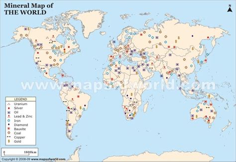 World Mineral Map | Map, Minerals, Gold deposit