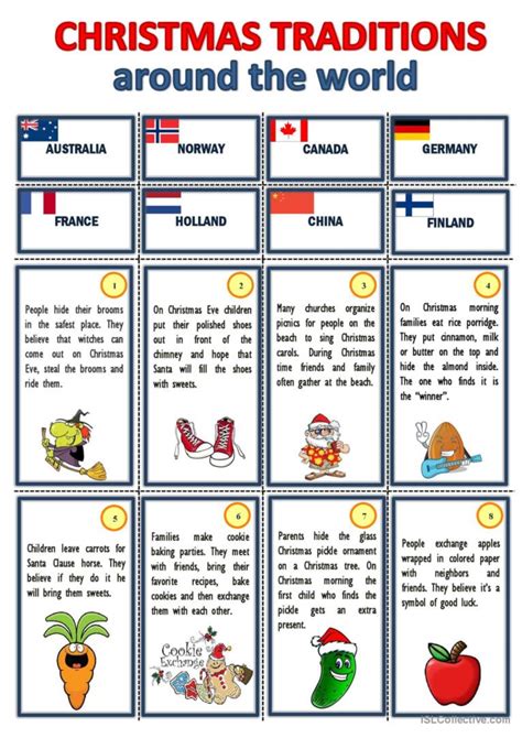 Christmas traditions around the worl…: English ESL worksheets pdf & doc