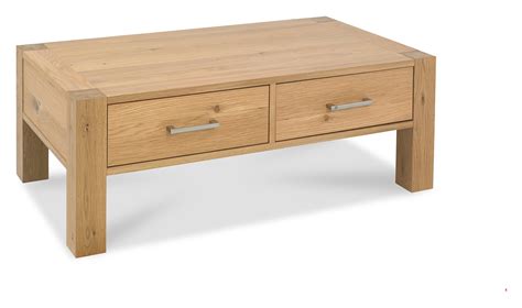 Turin Light Oak Coffee Table With Drawers | Living Room - Bentley Designs UK Ltd