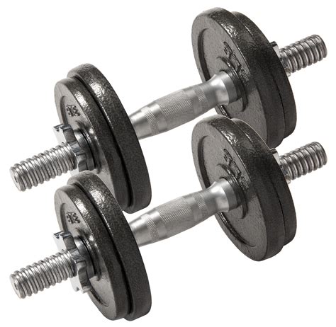 BalanceFromÂ Contoured HandleÂ Cast Iron Adjustable Dumbbell Weight Set ...