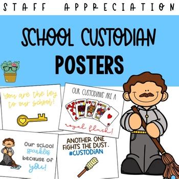 School Custodian Appreciation Posters by The Sophisticated Succulent