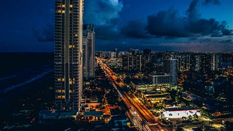 sunny isles beach, united states, skyscrapers, night 4k united states, sunny isles beach ...