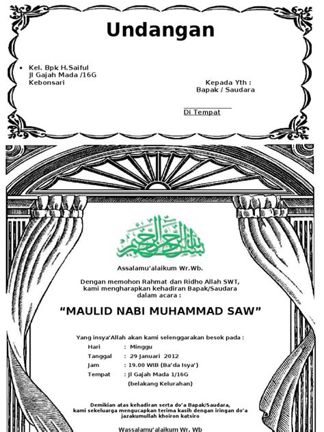 Undangan Maulid Nabi