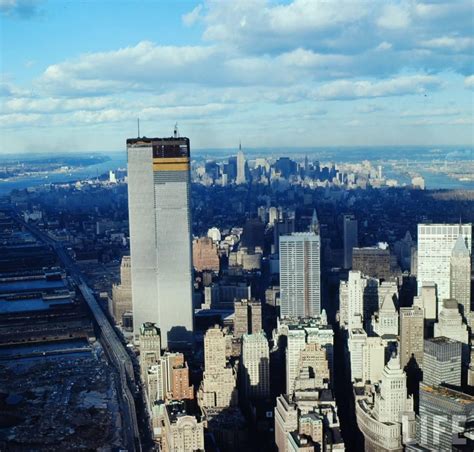 The Twin Towers under construction. New York, 1971. [1280x1223] : r ...