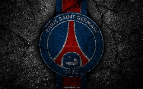 Download wallpapers PSG, logo, Paris Saint-Germain, art, Liga 1, soccer ...