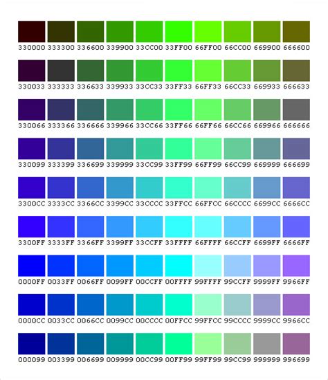 CSS Color Chart – 7+ Free Samples , Examples & Format | Sample Templates