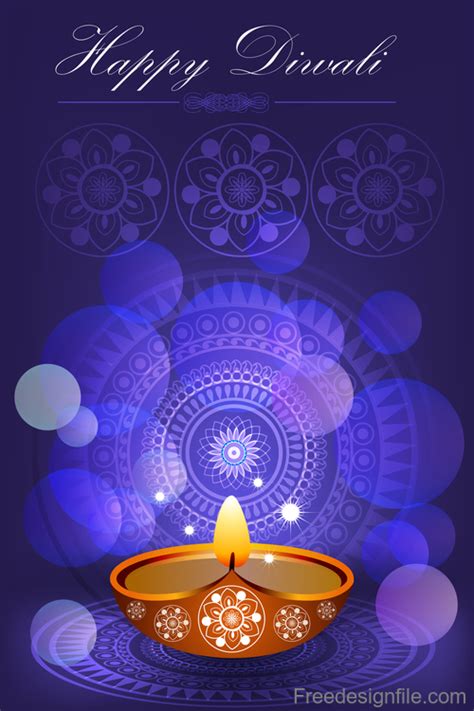 Happy Diwali festival poster with flyer template vector 01 free download