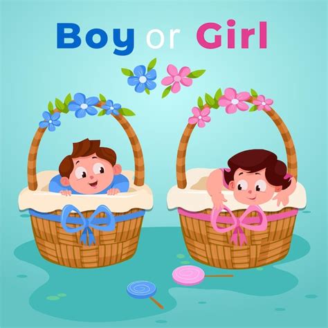 Free Vector | Cartoon gender reveal party concept