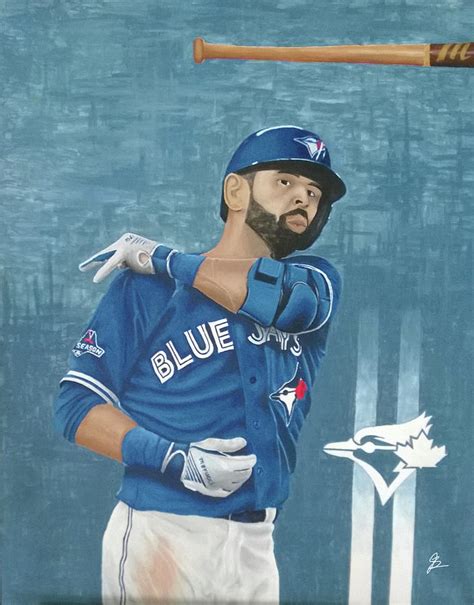 Jose Bautista Bat Flip Painting by Justin Bateman