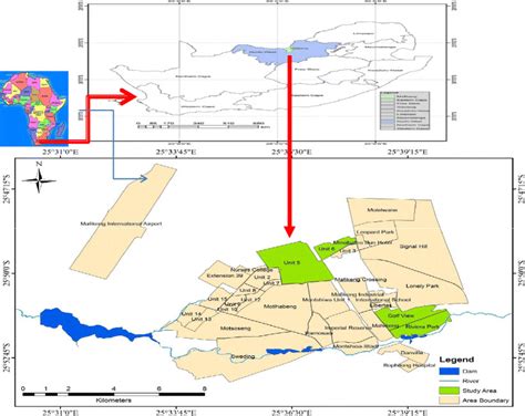 Map of the city of Mahikeng showing the location of the study sites ...