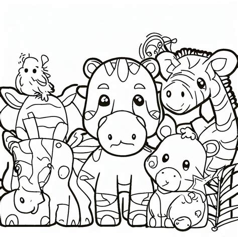 Printable Cute Zoo Animals coloring page - Download, Print or Color ...