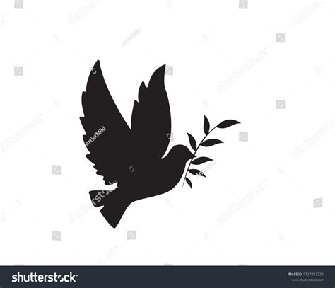 Dove Peacemaker Silhouette Vector Dove Illustration Stock Vector ...