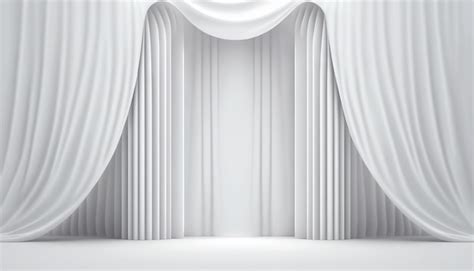 Premium Photo | White soft pastel Curtain Stage Award Background Trophy ...