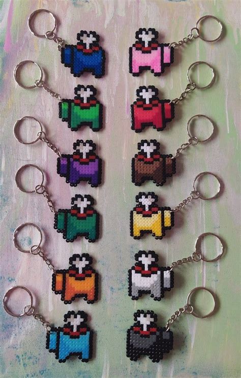 Among Us Keychain Pixel Art Hama Beads In 2020 Diy Perler Beads Images ...