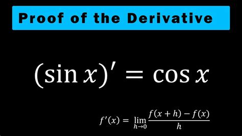 Proof of the derivative of sinx: A Step-by-Step Proof and Explanation - YouTube