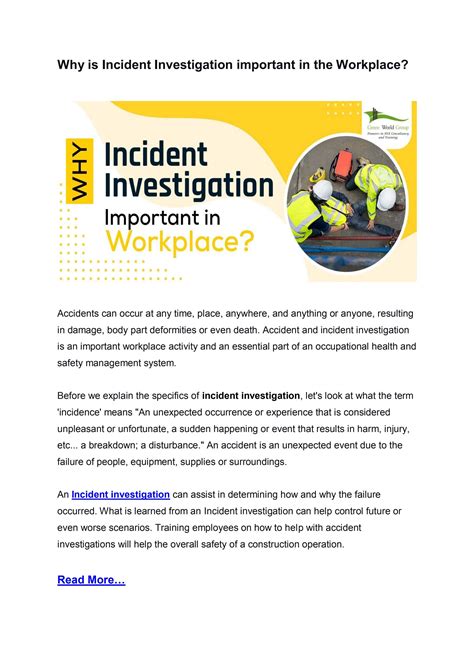 Why is Incident Investigation important in the Workplace? by elizhabethgwg - Issuu