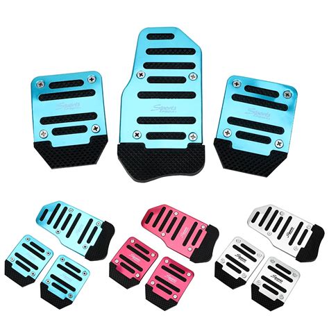 3 piece/set Auto Vehicle Non slip Pedal Car Pedal Cover Set Aluminium Alloy Manual Transmission ...