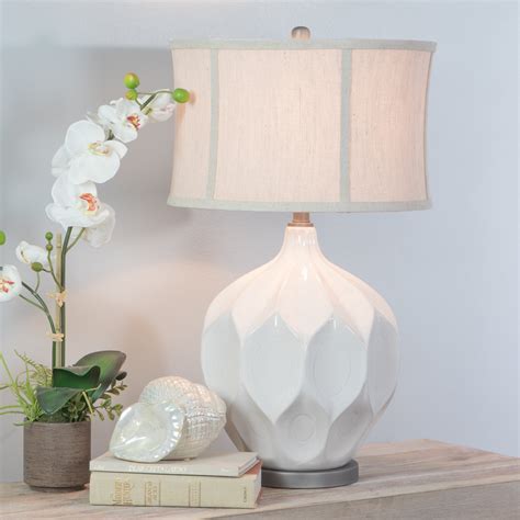 Aspire Home Accents Jasmine Large White Ceramic Table Lamp - Walmart.com