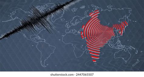 Seismic Activity Earthquake India Map Richter Stock Illustration ...