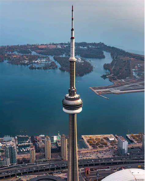 A view of the CN Tower located in Toronto, Ontario, Canada. Standing ...