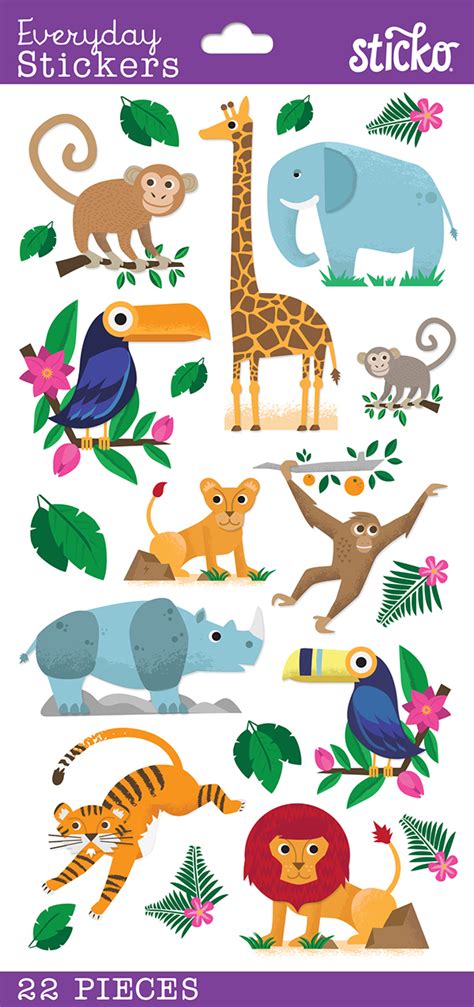 Jungle Animal Stickers on Behance