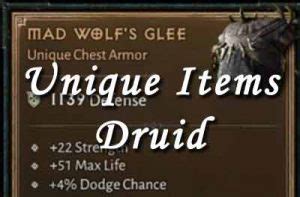 Diablo 4 Unique Items Druid List