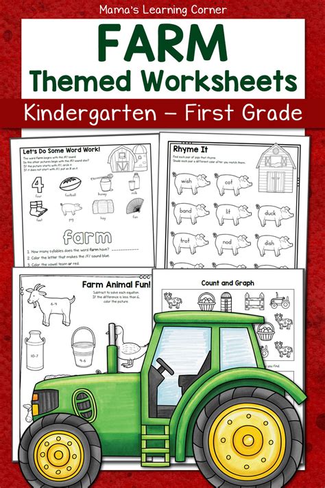 Farm Worksheets for Kindergarten and First Grade - Mamas Learning Corner