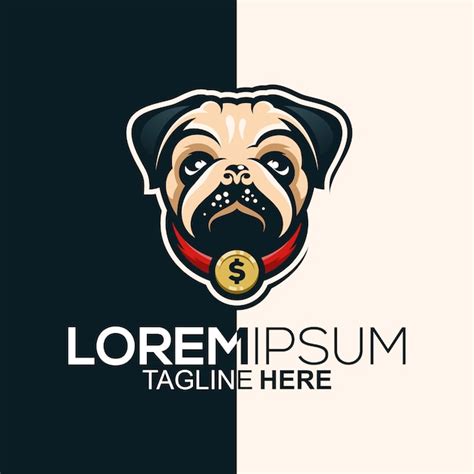 Premium Vector | Pug logo design