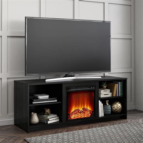 Mainstays Fireplace TV Stand for TVs up to 65", Black Oak - Walmart.com ...