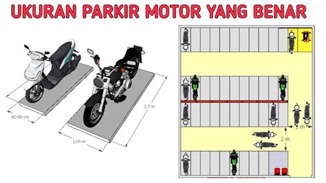 Ukuran parkir motor standar dan motor gede - YouTube