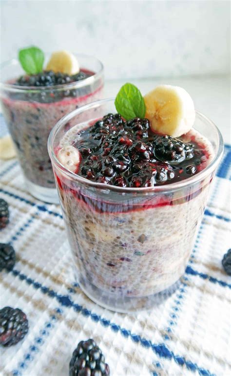 Overnight Chia Seed Pudding with Blackberries and Bananas - Yay! For Food