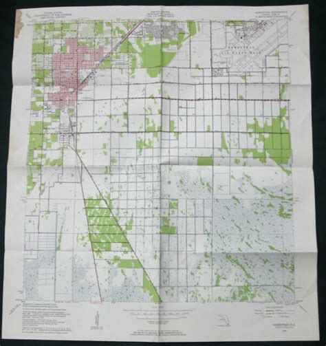 Homestead Florida & Air Force Base orig 1956 US Geological Survey Map | eBay