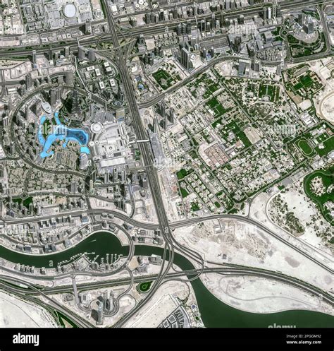 Burj Khalifa, Dubai, UAE, satellite image Stock Photo - Alamy