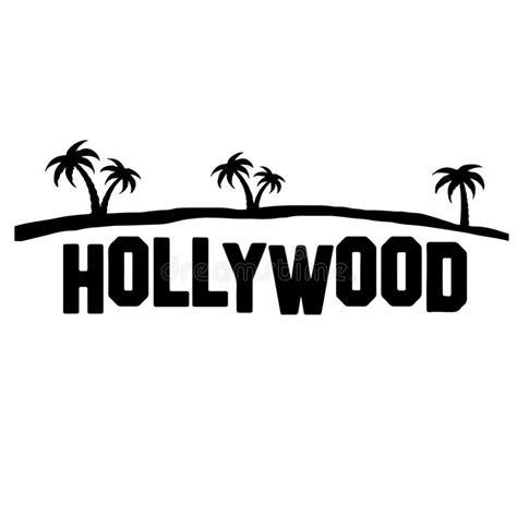 Hollywood Sign Silhouette Graphic Stock Vector - Illustration of sign ...